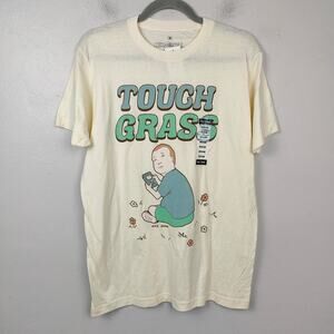 King‎ of the Hill Bobby Touch Grass T-Shirt Mens Medium Cream Hot Topic NWT